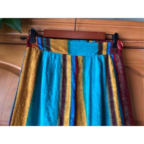 CIDER STRIPED ELASTIC WAIST WIDE LEG TROUSERS SZ M - Picture 6 of 14